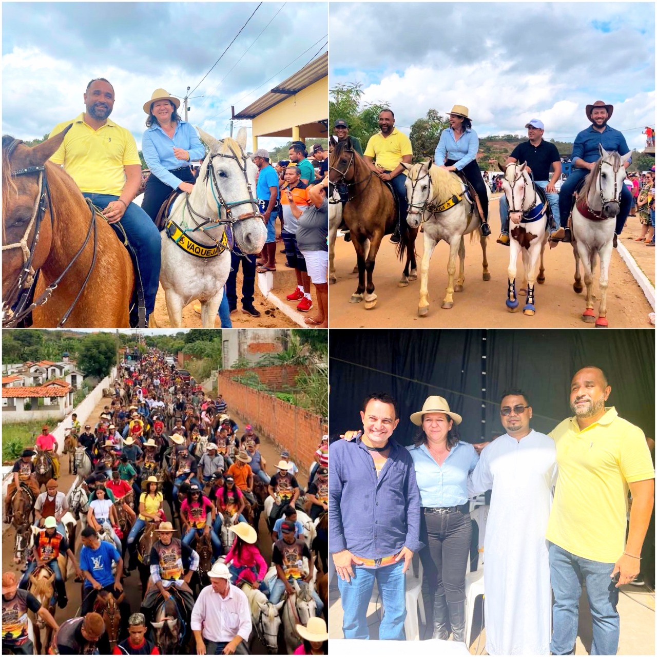 Ao lado da prefeita Luciana Leocádio, deputado Roberto Costa participa da tradicional cavalgada no festejo de Santo Antônio em Buriti Bravo